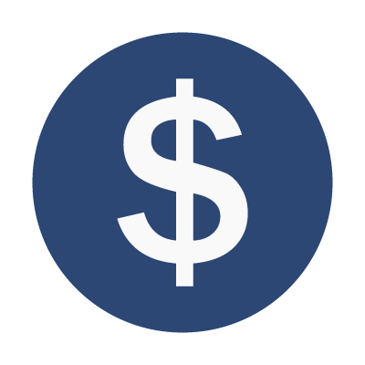 Dollar Sign Icon with Blue Background