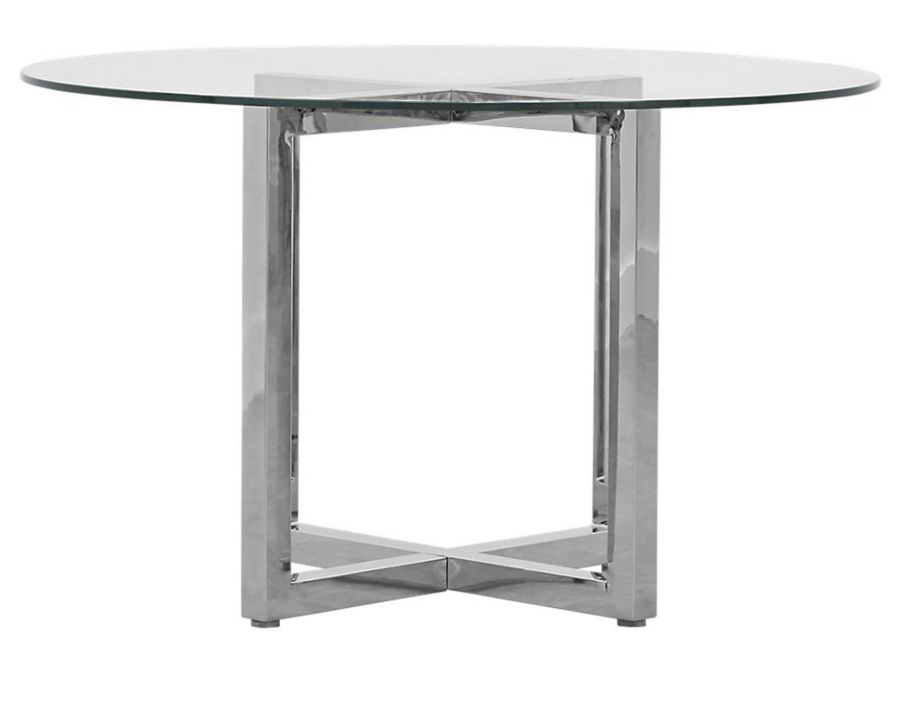 Amenia Glass Round Dining Table Furniture Row