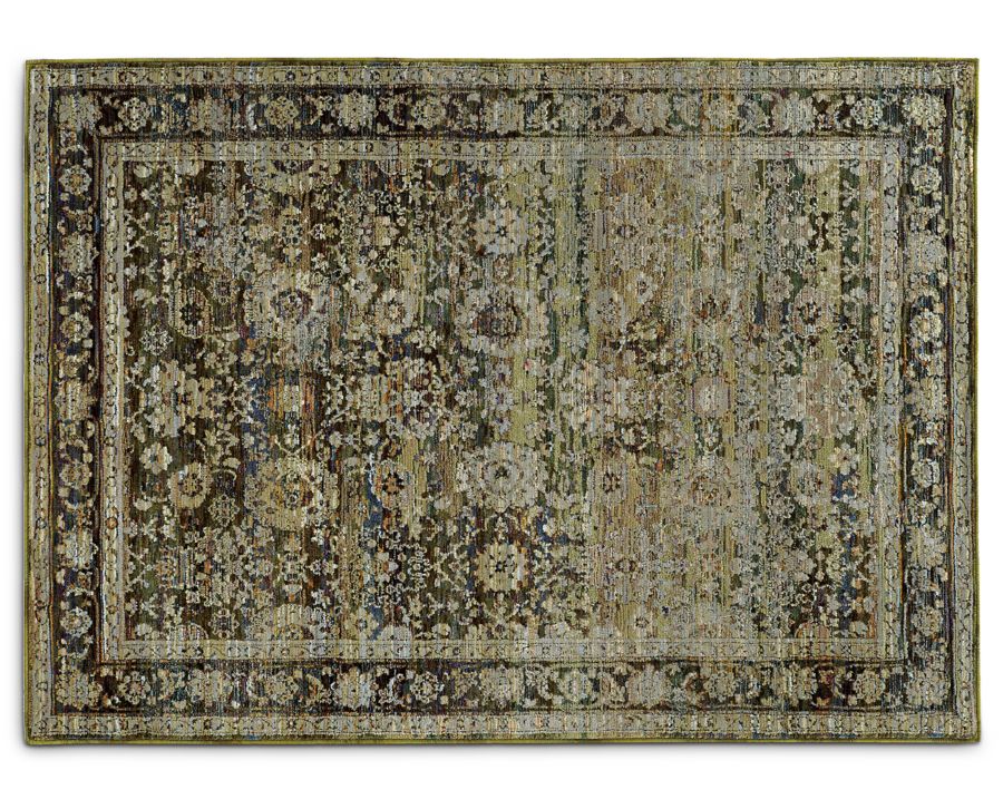 Andorra Olive Traditional Rug, Olive Green And Brown Rug