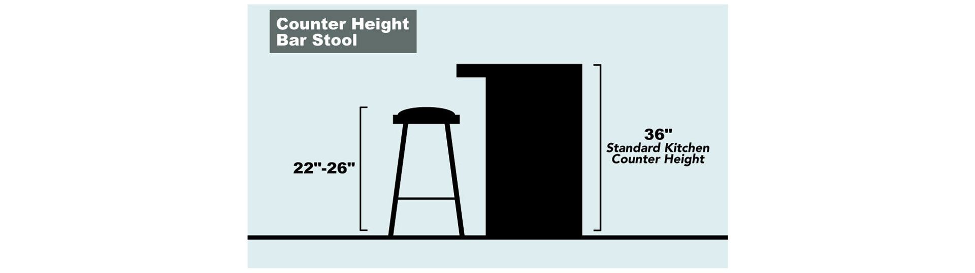 Counter Height Bar Stool. 22-26 inches. Fits under 36inch standard kitchen Counter.