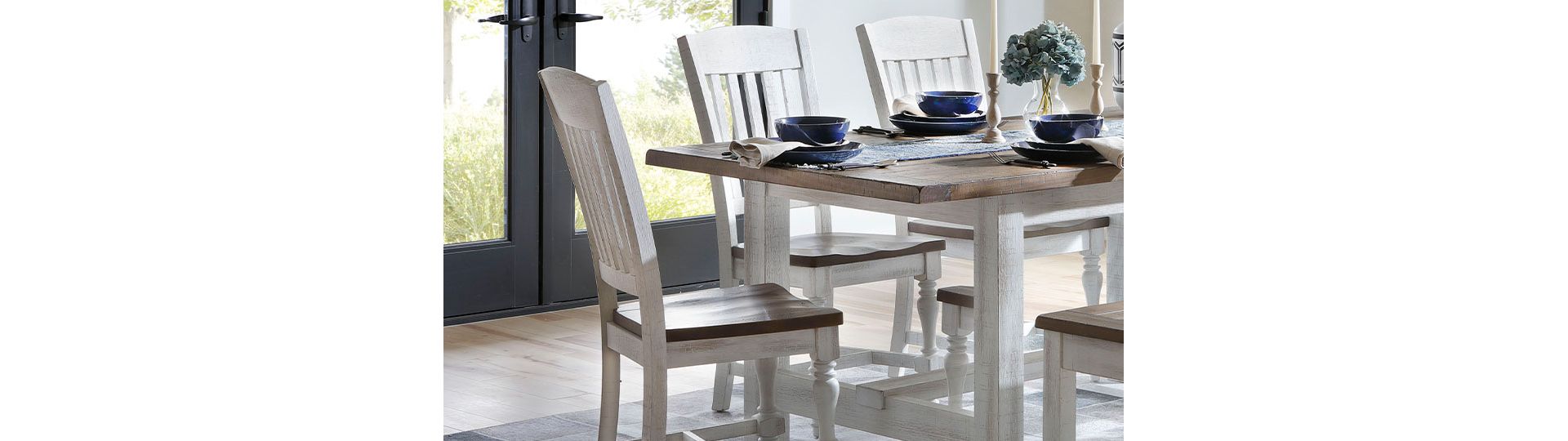 Gray wood dining room set hot sale