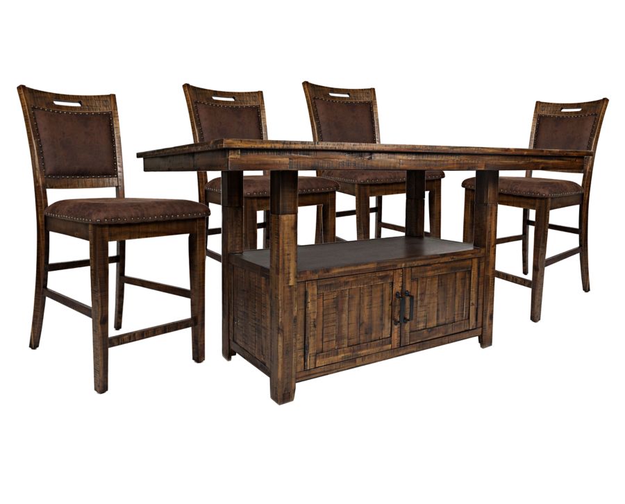 Cavendish 5 Pc Adjustable Dining Room Set w/ Barstools Furniture Row