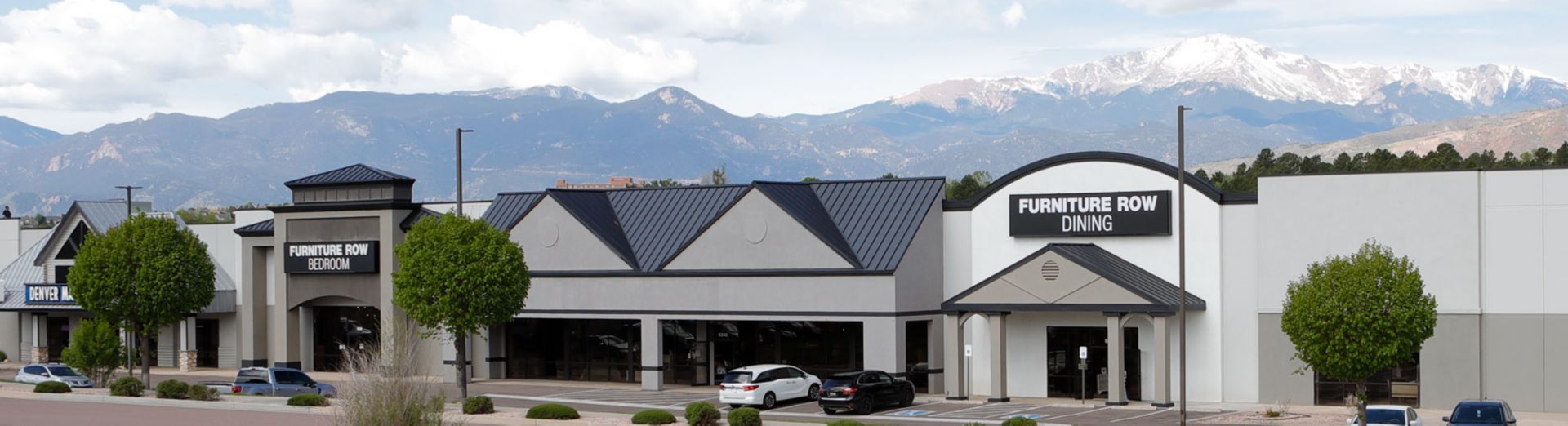 Furniture Row Stores with Mountains in the Background