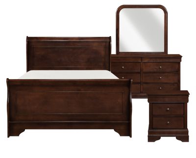 Louis Philippe Traditional Red Brown Full Four-Piece Set