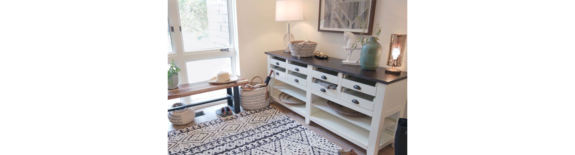 Entryway Styled with Mountain Home Credenza 