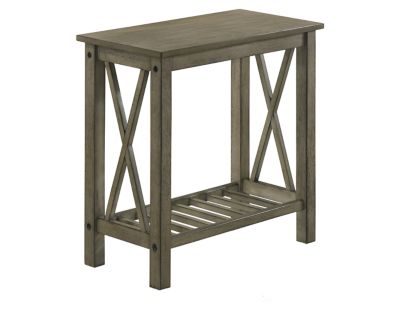 Edmonds Small Steel and Wood End Table, Side Tables