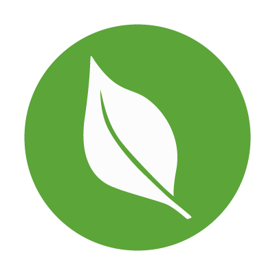 Leaf Icon with Green Background