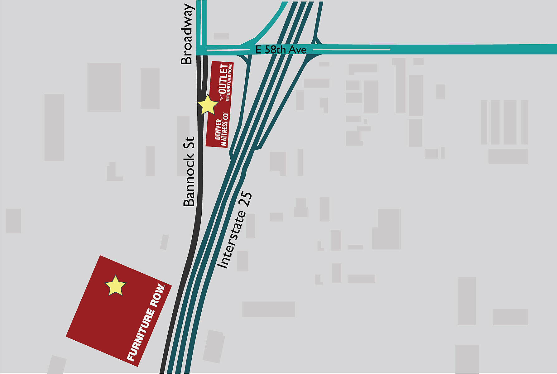 Furniture Row Superstore Location Map
