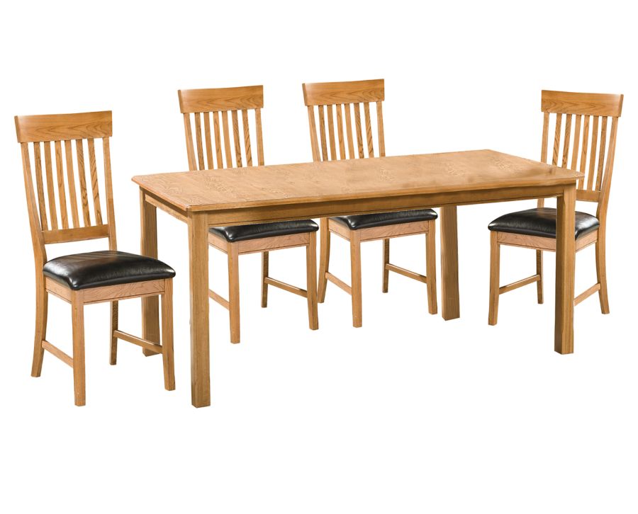 Fairlawn 5 Pc Rectangle Dining Set w/ Slat Back Chairs Furniture Row
