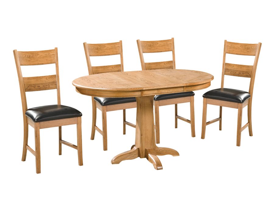 Fairlawn 5 Pc. Round Dining Set w/ Ladder Back Chairs Furniture Row