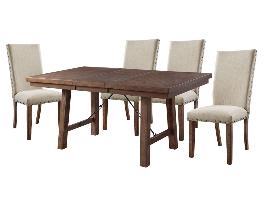 Jackson Hole 5 Pc. Dining Set w/ Upholstered Chairs Furniture Row