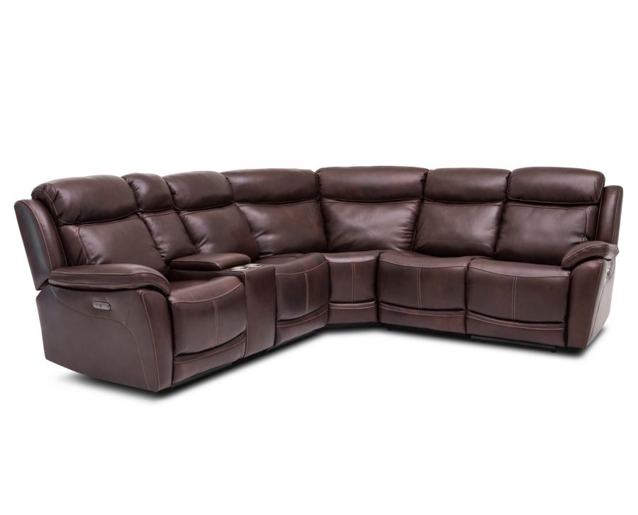 Kinetic 6 Pc Leather Sectional, Leather Sectional Furniture Deals