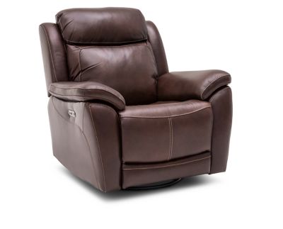 Kinetic Leather Power Swivel Glider Recliner