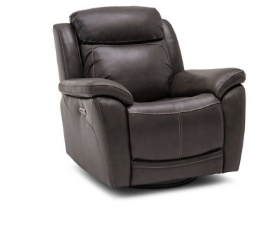 Kinetic Leather Power Swivel Glider Recliner