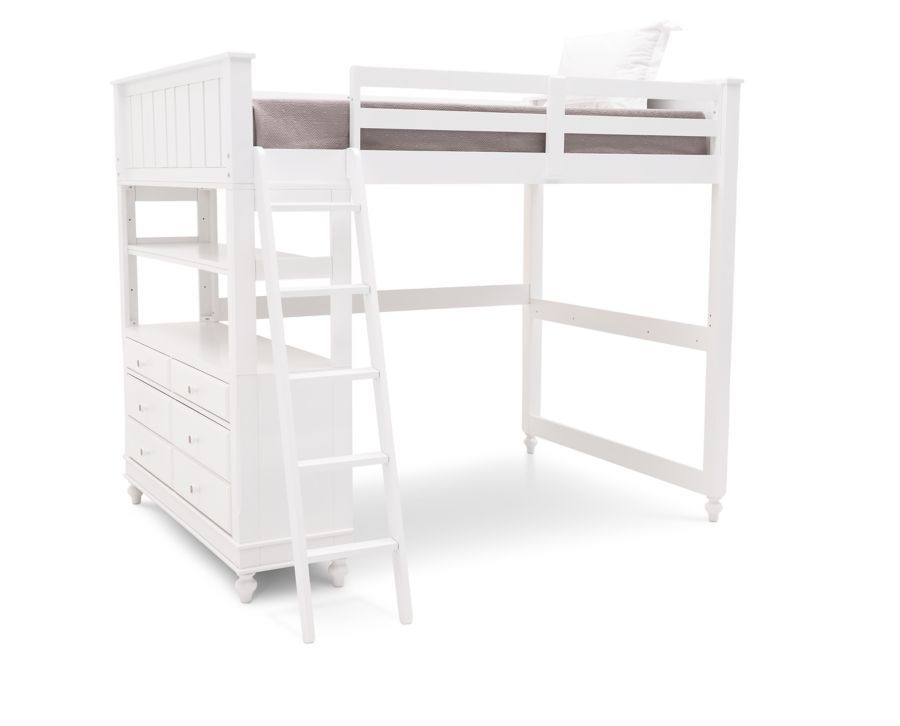 Lake House Loft Bed Furniture Row, Lake House White Twin Loft Bed With Desktop
