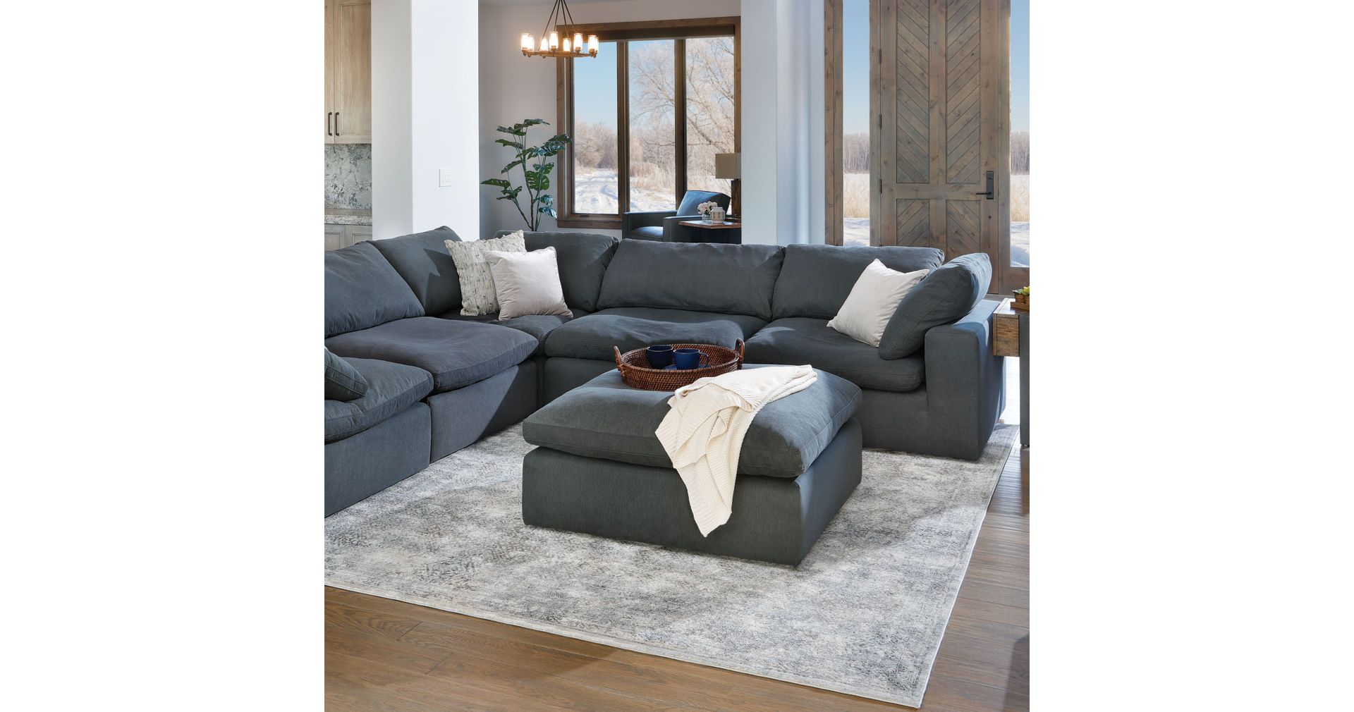 Furniture row 3 piece sleeper deals sectional