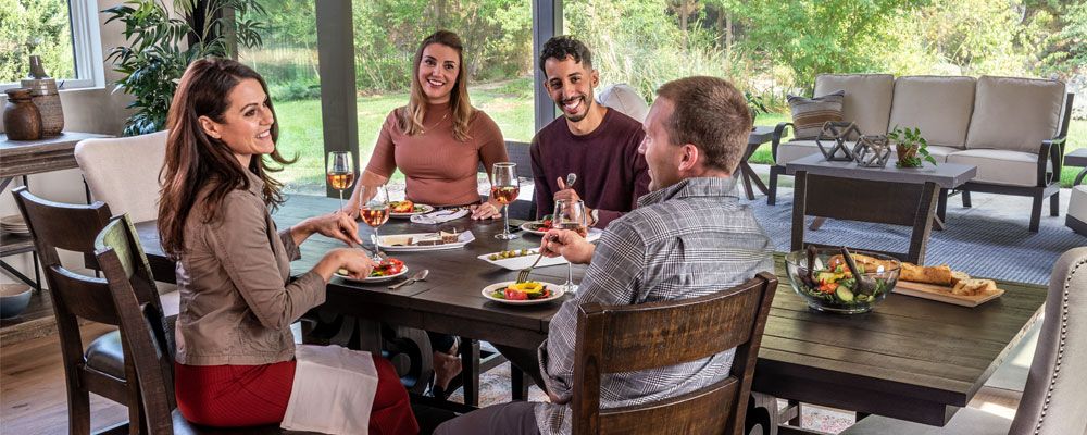 Dinner Party at large rectangular table