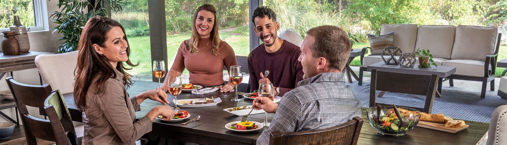 Dinner Party at large rectangular table