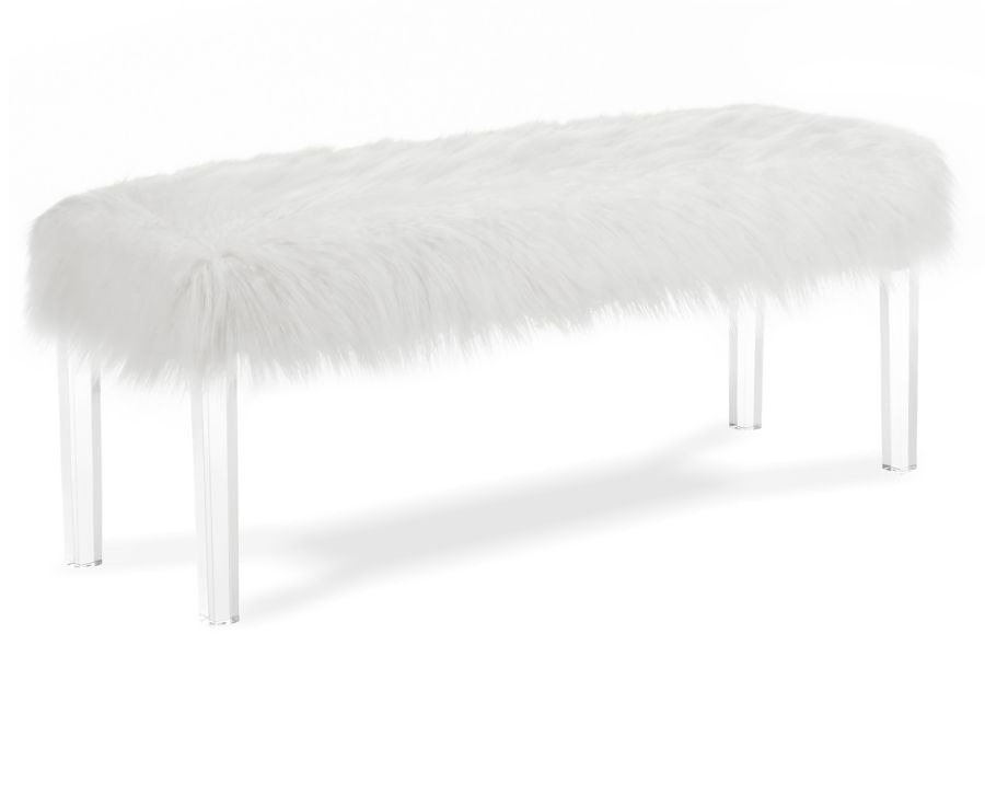 Marianna Faux Fur Bench Furniture Row