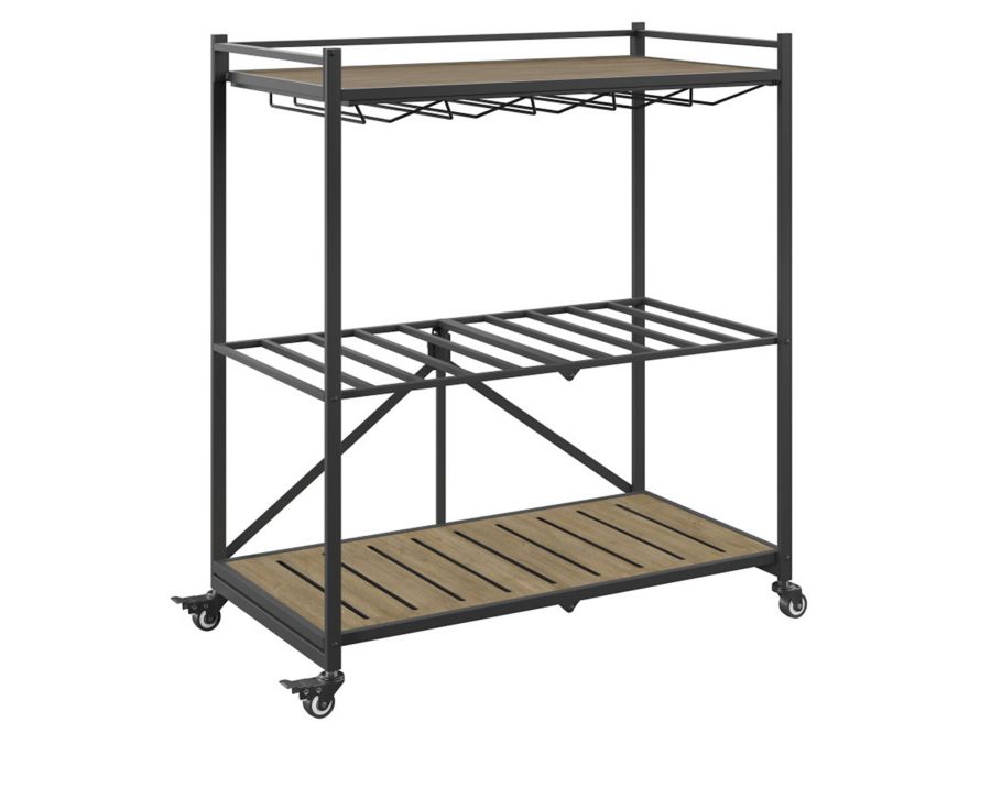 Massena Folding Bar Cart Furniture Row