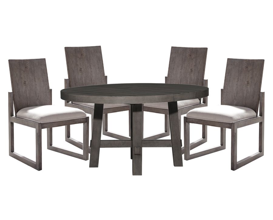 Meadow 5 Pc. Round Dining Room Set w/ Panel Chairs Furniture Row