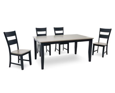 Hill creek black 5 on sale pc rectangle dining room