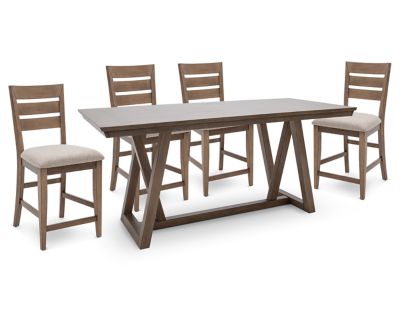 Oak counter height online dining set