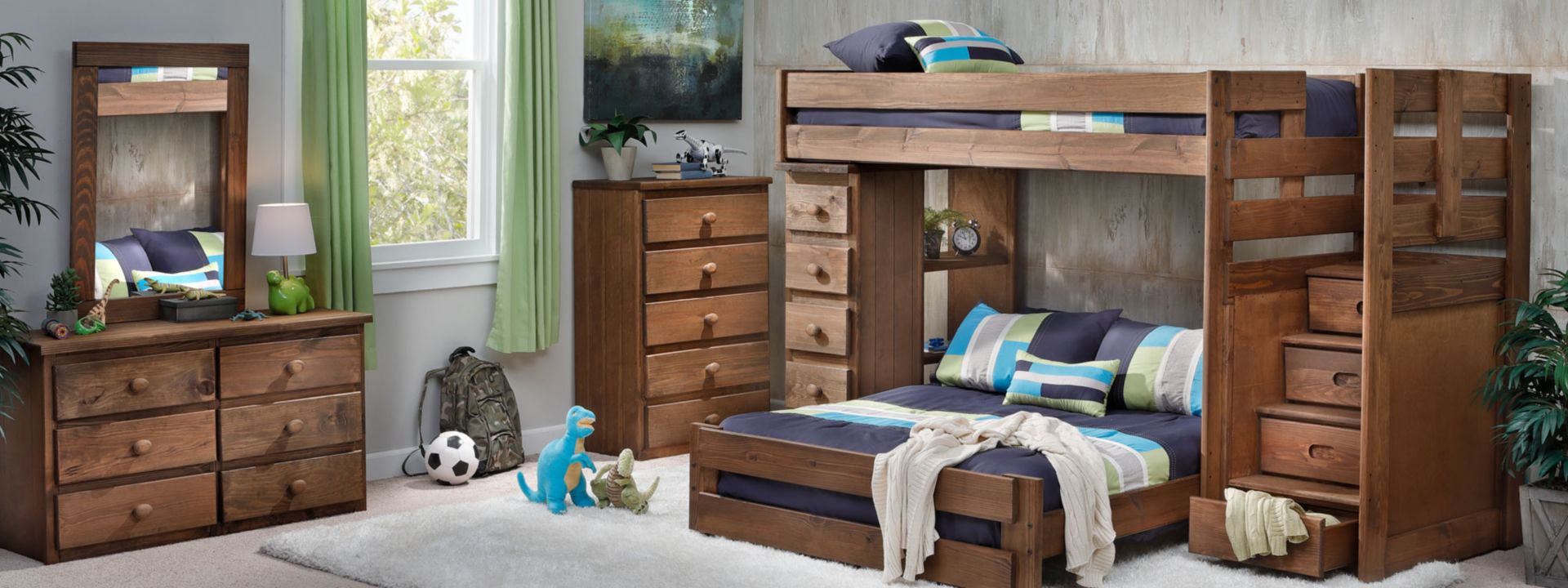 Brown Wooden Kids bedroom set 