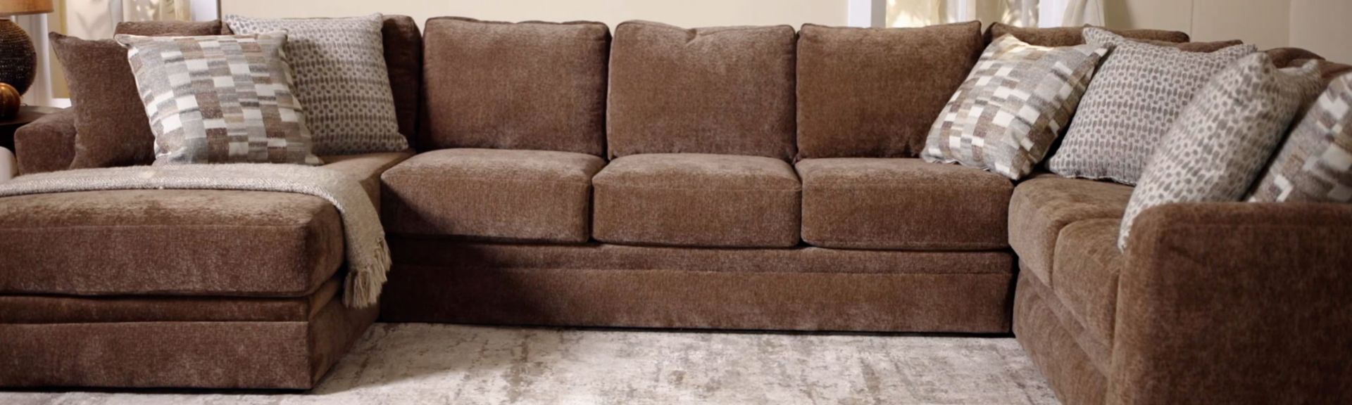 Brown Micro velvet Sectional