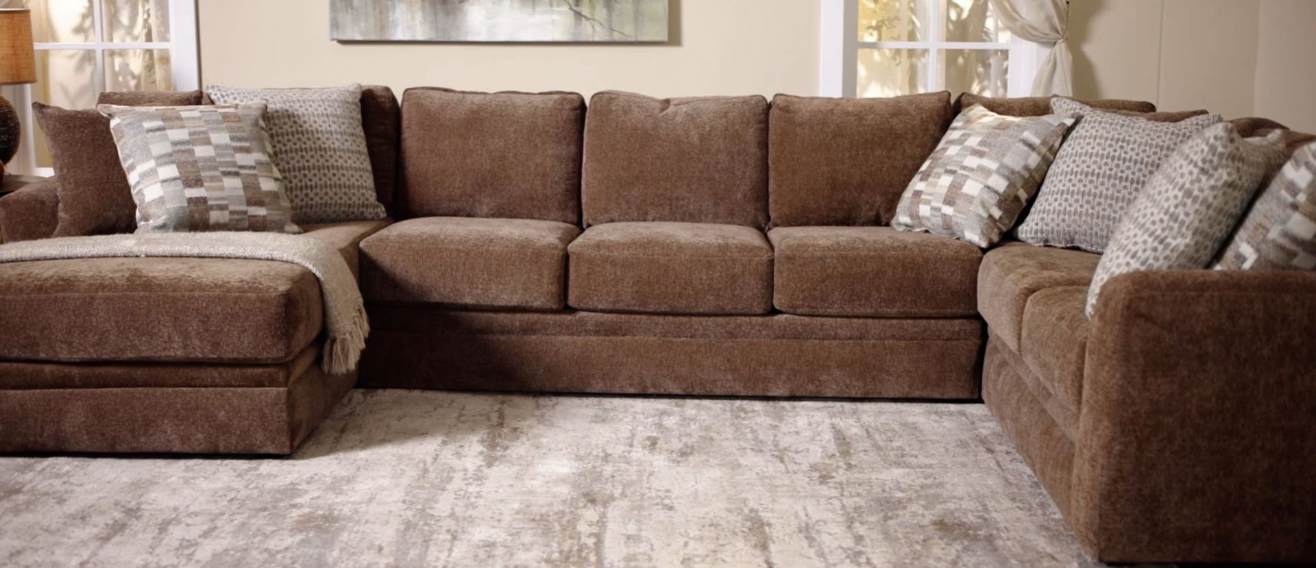 Brown Micro velvet Sectional