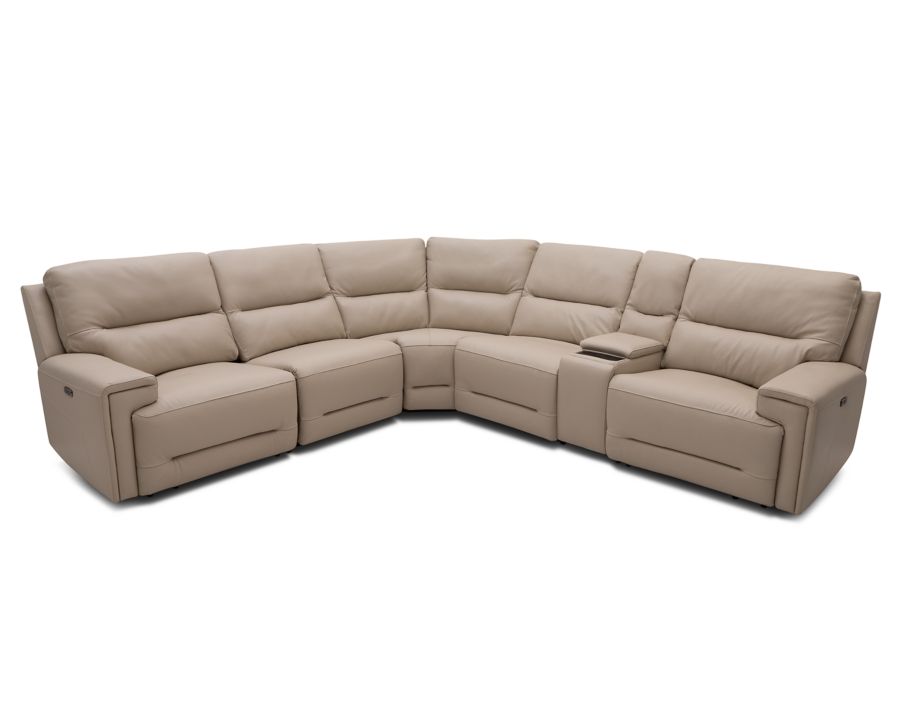Nautilus 6 Pc. Leather Power Reclining Sectional Furniture Row