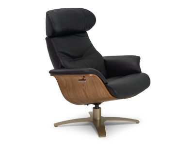 Orbit Leather Swivel Accent Chair Furniture Row