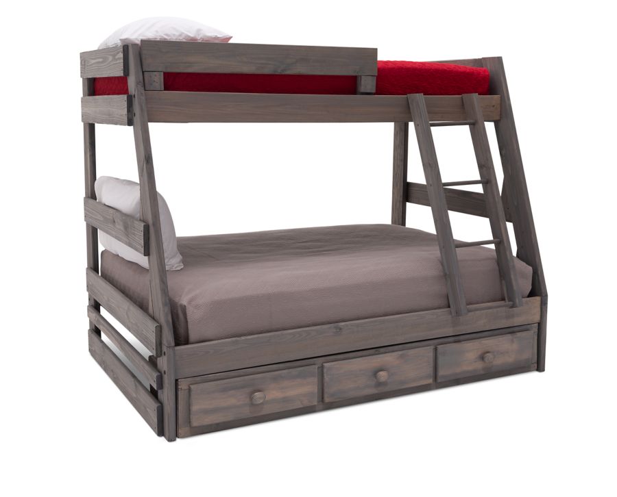 Picket TwinFull Bunk Bed with Underdresser Furniture Row
