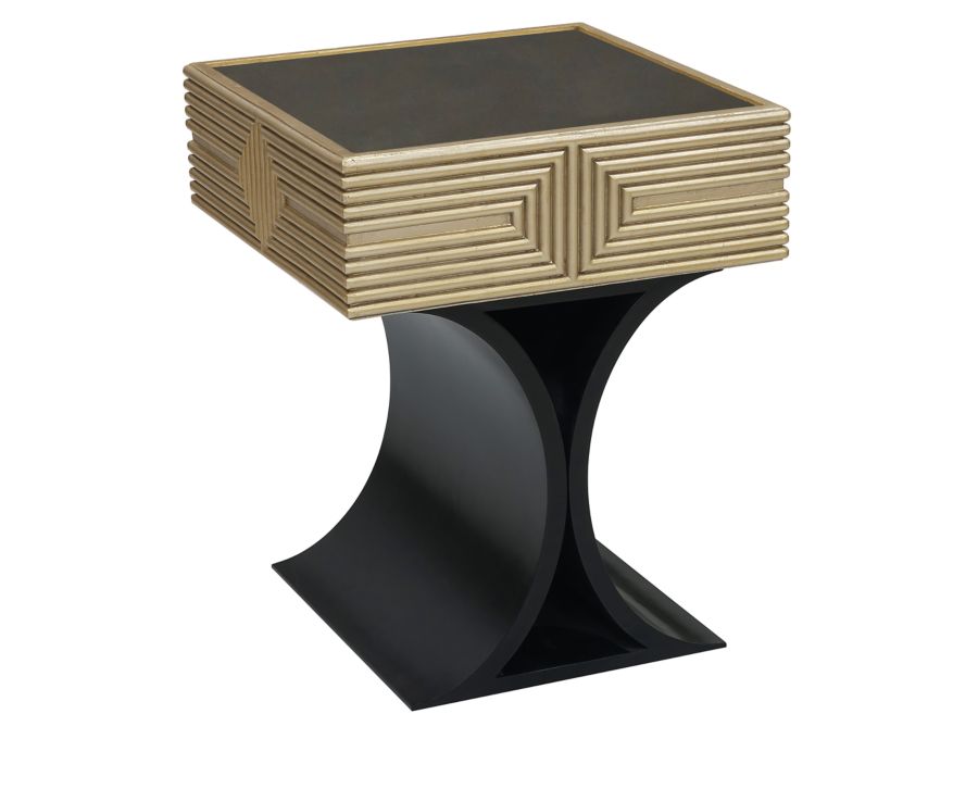 Pulaski Accents Gold and Black End Table Furniture Row