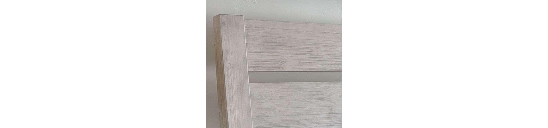 Grayish white brushed panel headboard