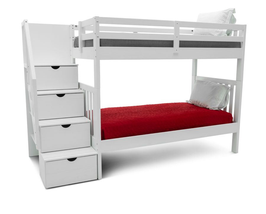 Swan Bunk Bed with Staircase Furniture Row