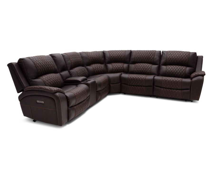 Takara 6 Pc Power Reclining Sectional, Leather Sectional Furniture Row