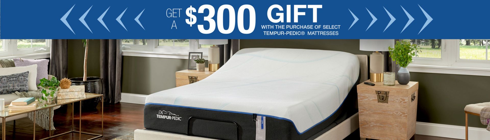 $300 Gift With Purchase of a New Temper-Pedic Mattress