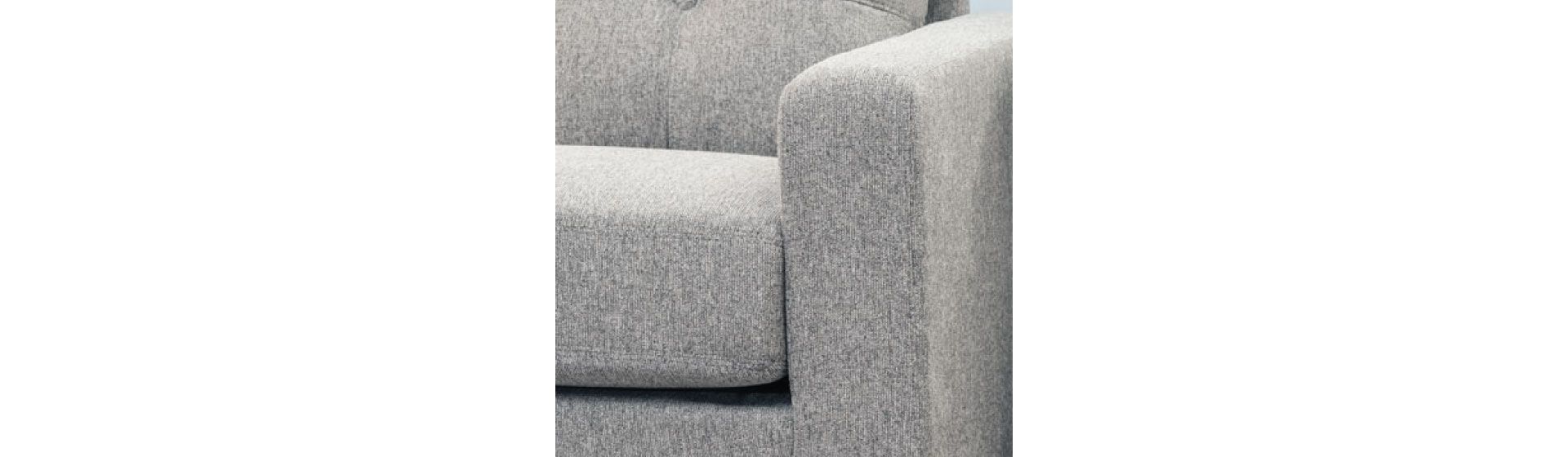 Light Gray Fabric Sofa Track Arm