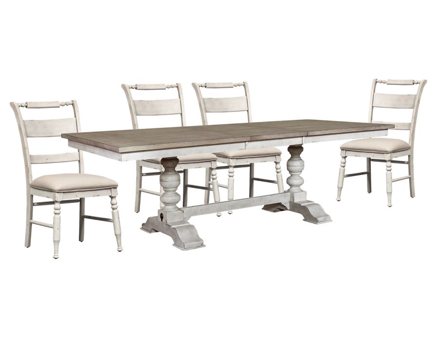 Whittier 5 Pc. Trestle Dining Room Set Furniture Row