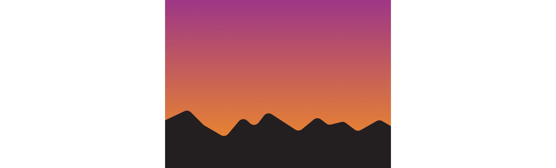 background image of a sunset behind a mountain range silhouette